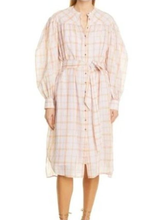 Ulla Johnson Dresses & Skirts - Ulla Johnson Fayette Plaid Midi Shirt Dress Size with Slip 12 NWT